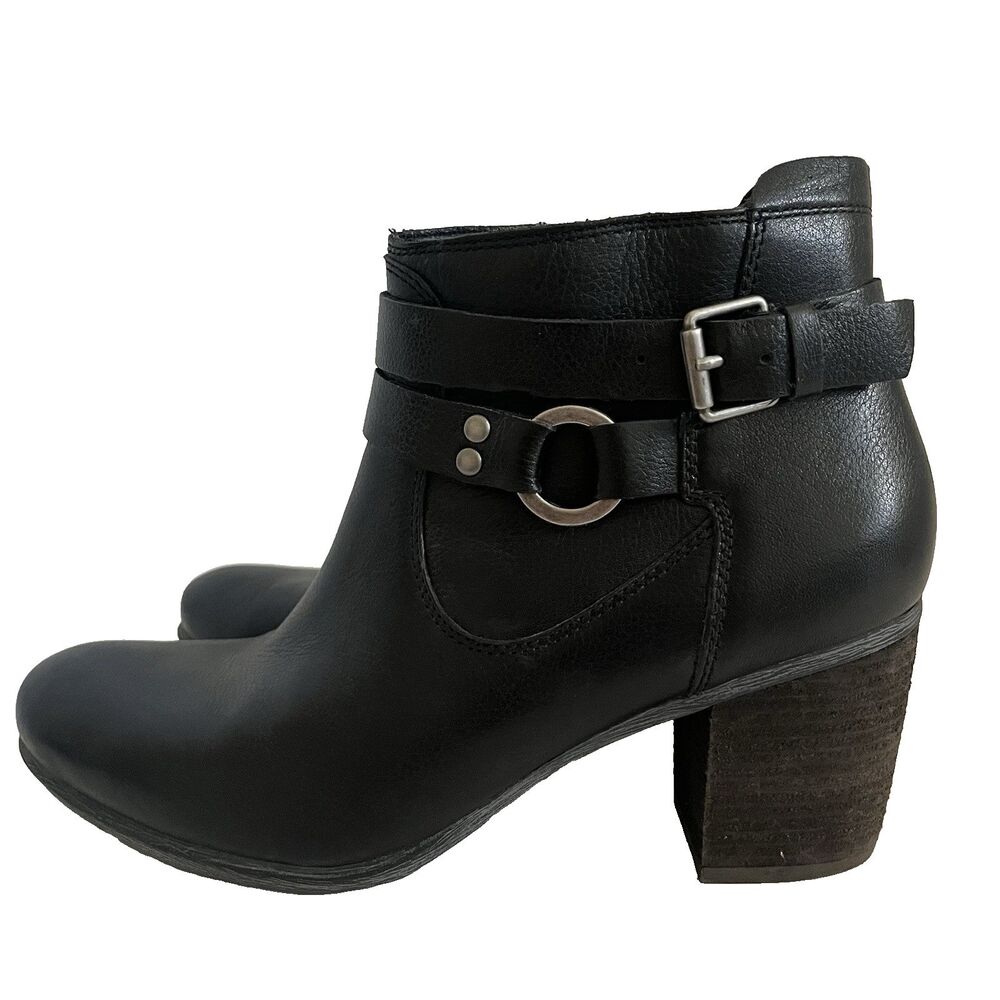 JOSEF SEIBEL Women's BRITNEY Ankle Boots Black Buckle Leather Bootie SZ 40 US 9